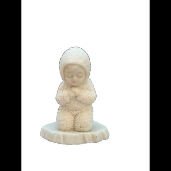 Department 56 Snow Baby Angel Kneeling and Praying 3.5” Tall X 3” Wide Vintage - Picture 6 of 10